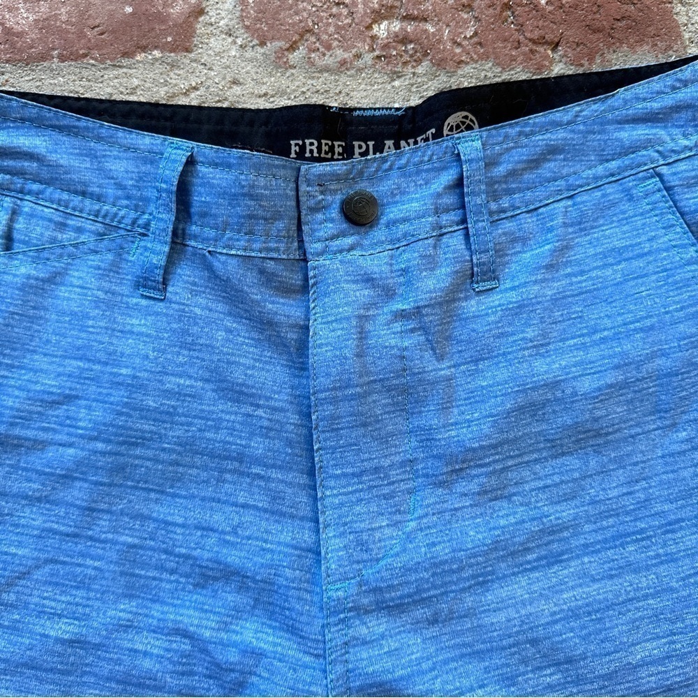 Free Planet Chino Shorts kids size 14 Mid Rise Zip Fly Flat Front 5 Pockets - Picture 2 of 16